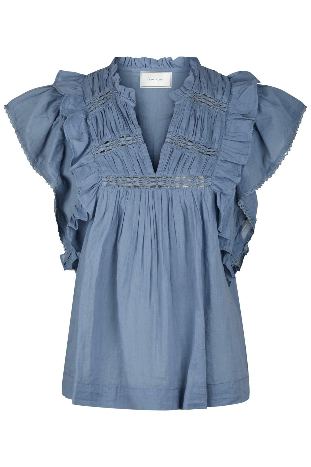Jayla S Voile Top Smoke Blue