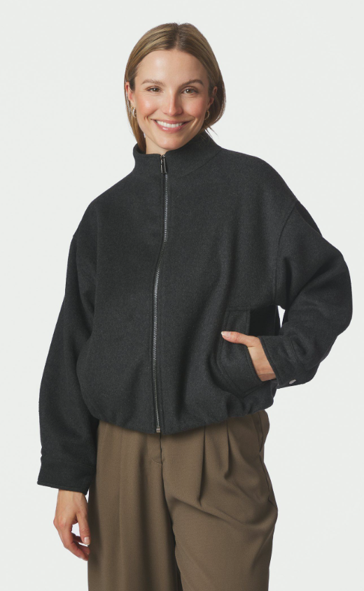 Florine Wool Bomber Jacket Antracit