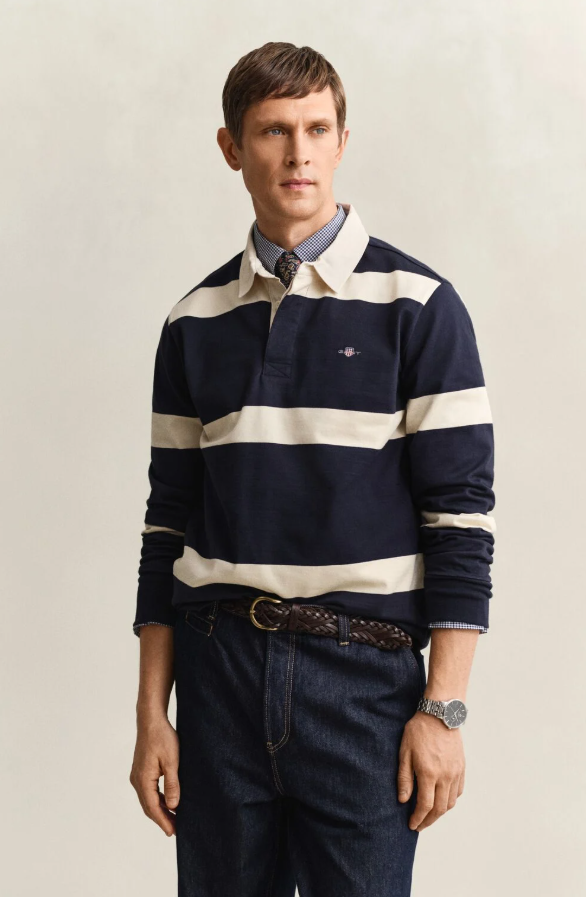 Striped Rugger Evening Blue