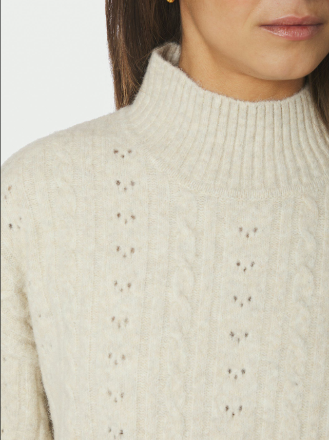 Anda Cable Knit Blouse Ivory
