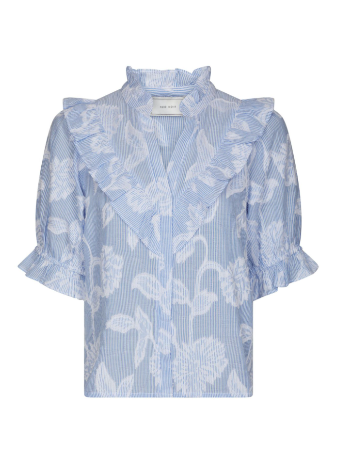 Manet Jacquard Blouse Light Blue