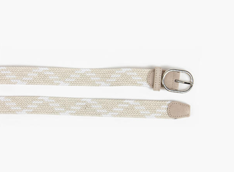 Nora Flettet Strikkbelte Flerfarget Beige