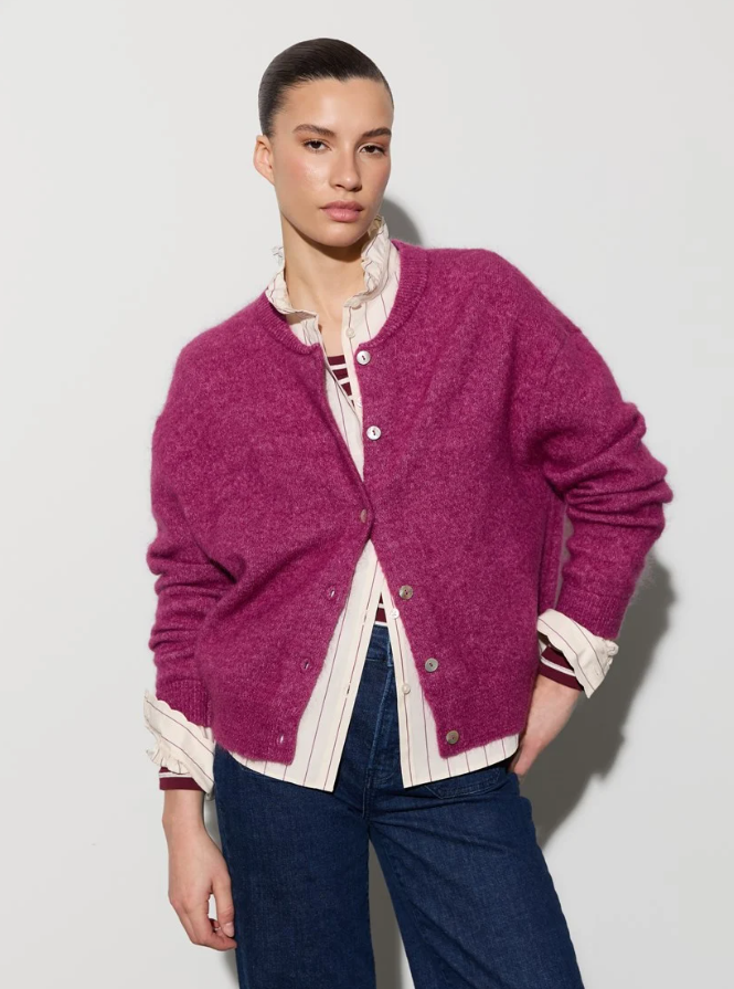 Adele Cardigan Maroon Bann