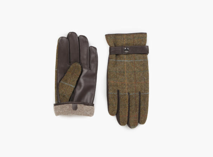 Nohr Tom Wool Leather Gloves Oliven Grønn