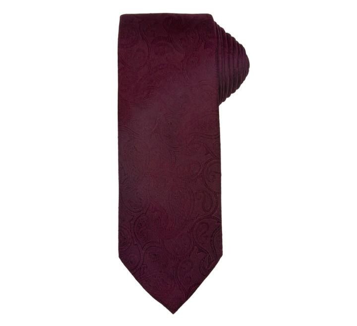 Silkeslips+lommetørkle Paisley Vinrød
