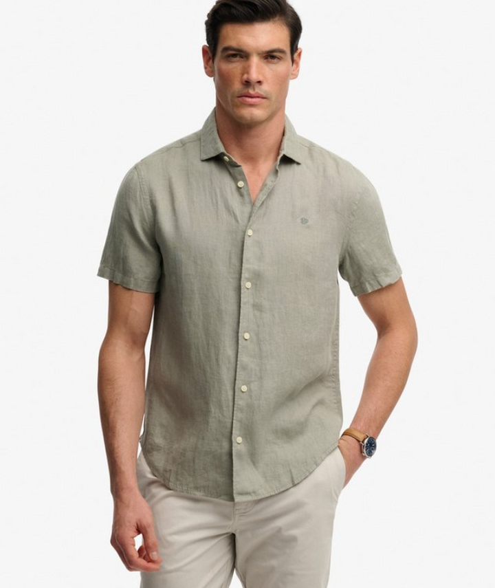 Riviera S/S Linen Shirt Bay Green