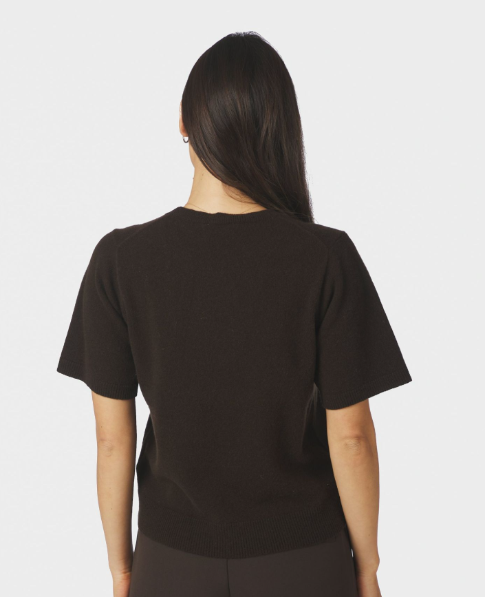Missy Wool Knit Tee Dark Brown