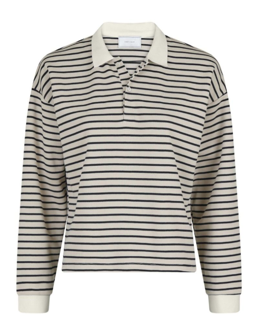 Sara Stripe Polo Blouse