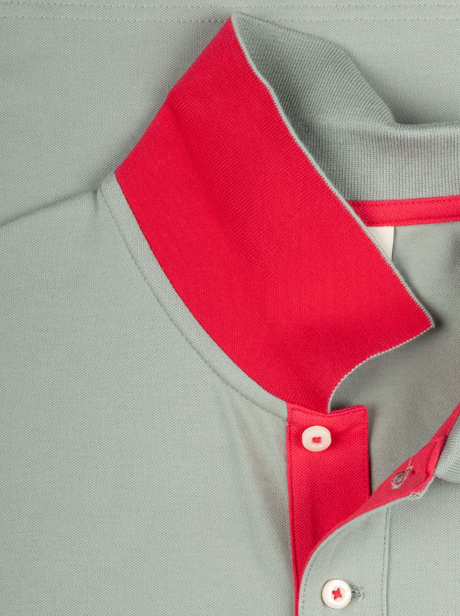 Reg Contrast Pique SS Polo Ceramic Grey