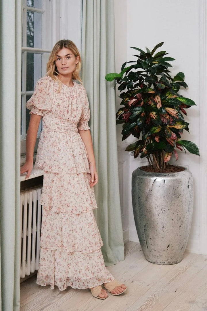 Sable Meadow Printed Dress Creme