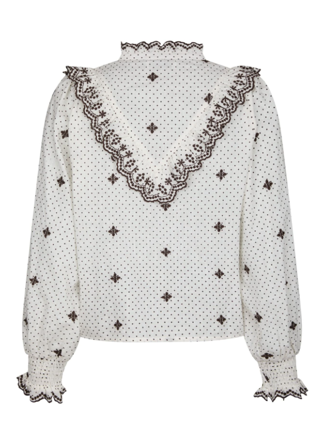 Degas Dot Blouse Offwhite