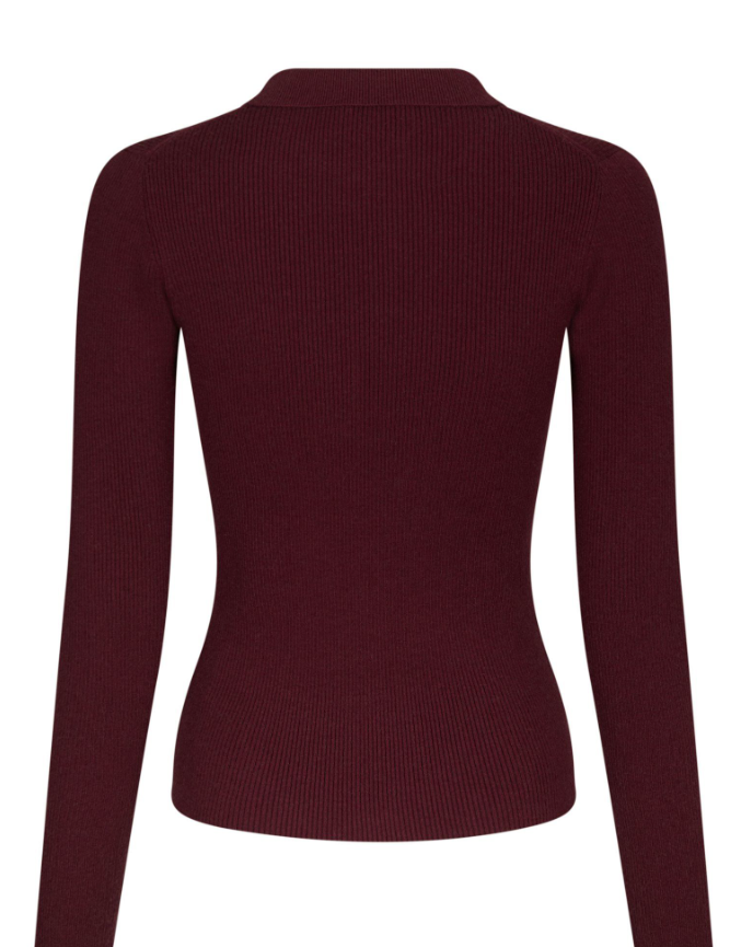 Panama Knit Blouse Wine