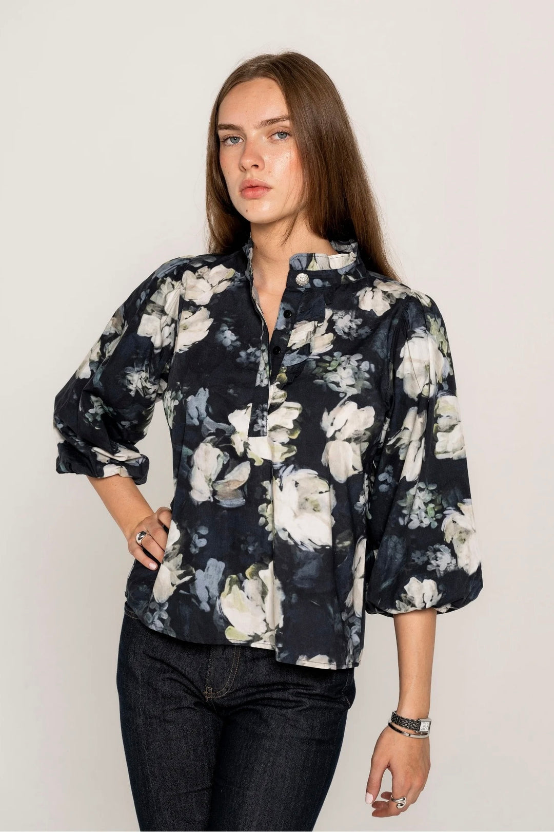 Ella Blouse Blue Garden