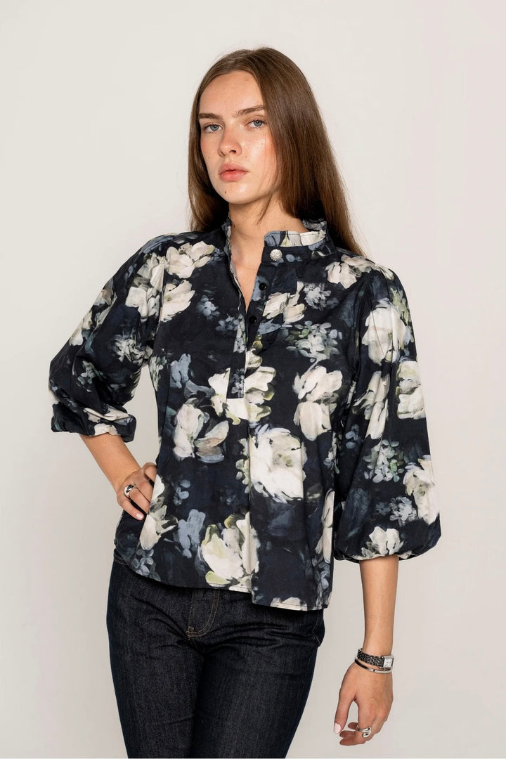 Ella Blouse Blue Garden