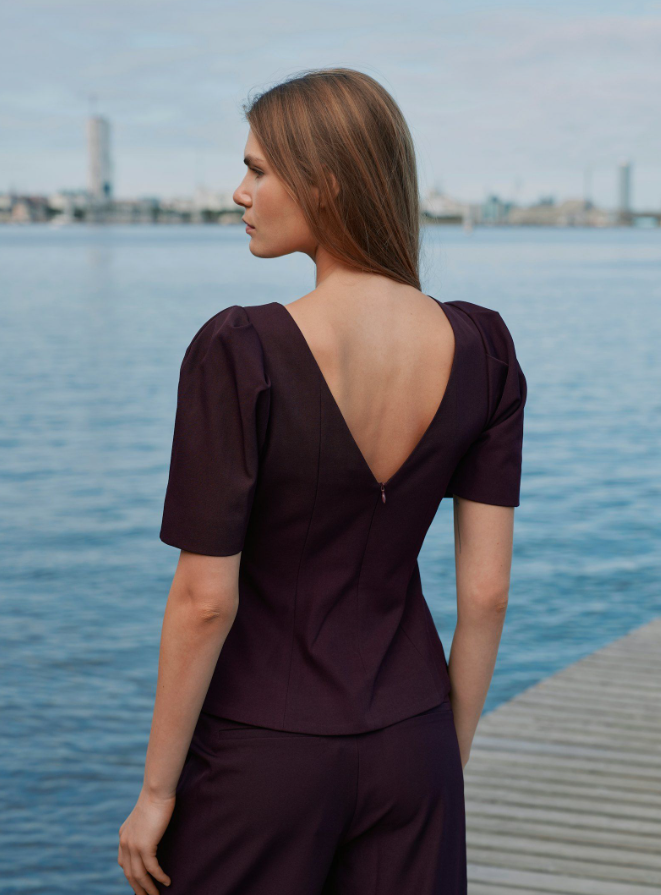 Mellisana Structure Blouse Chocolate Plum