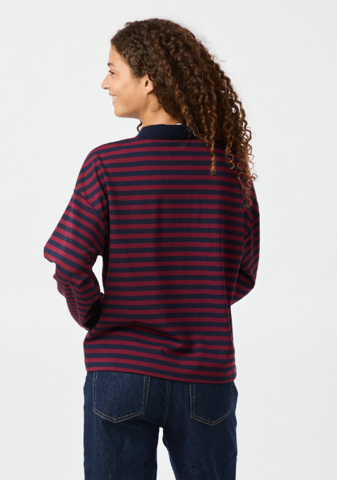 Sara Wide Stripe Poloblouse