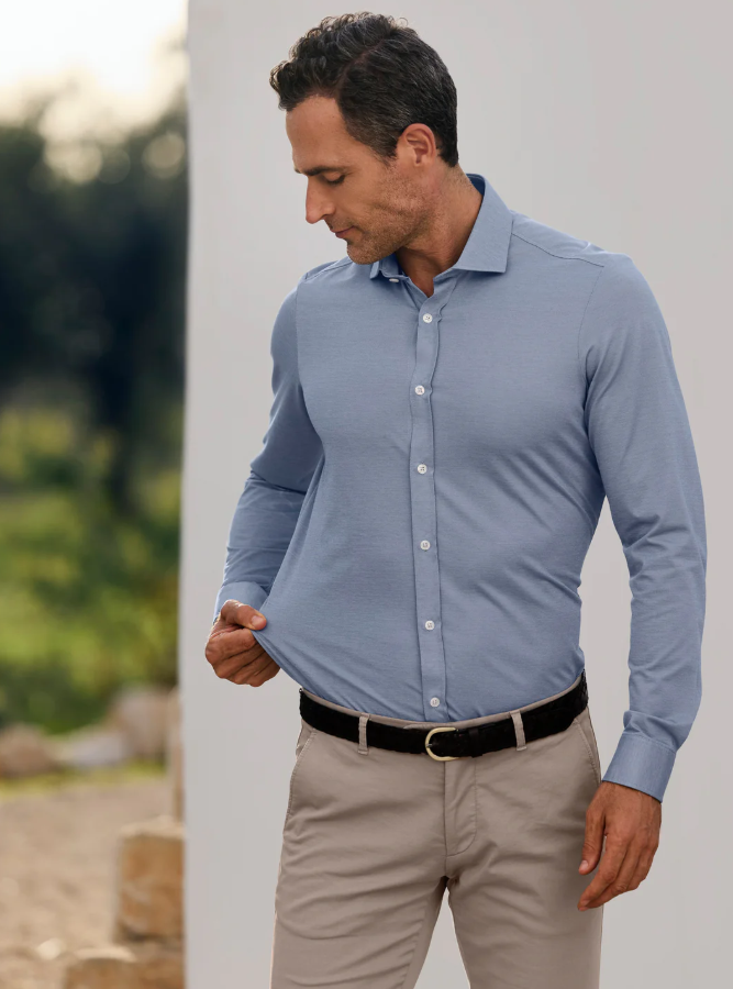 Leo Tailor fit Light Blue/Grey