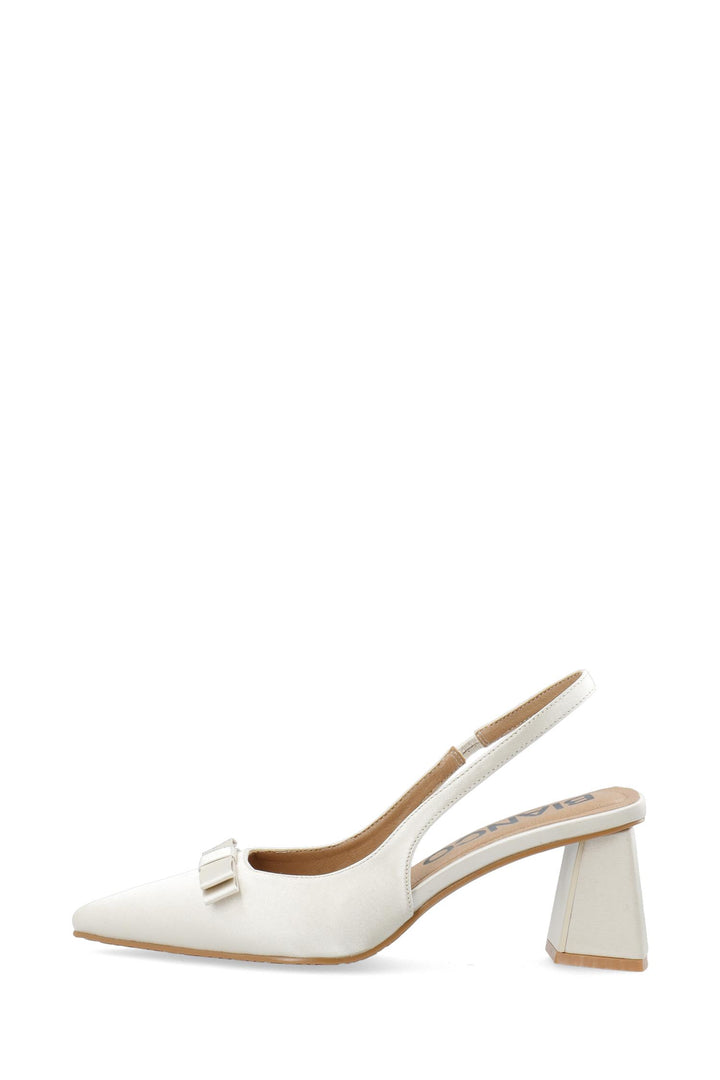 BIAMARALYN Bow Slingback Satin Offwhite
