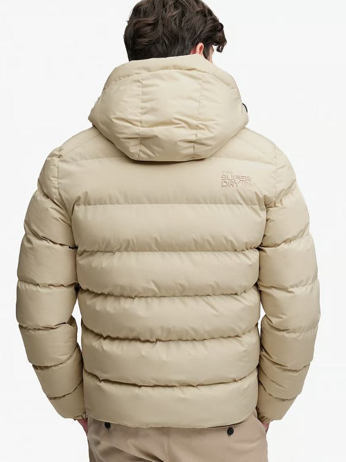 Hooded Sports Puffer Jacket  Climbing Chalk