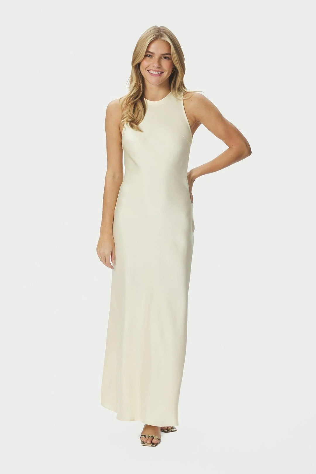 Celinie Heavy Sateen Dress Light Yellow