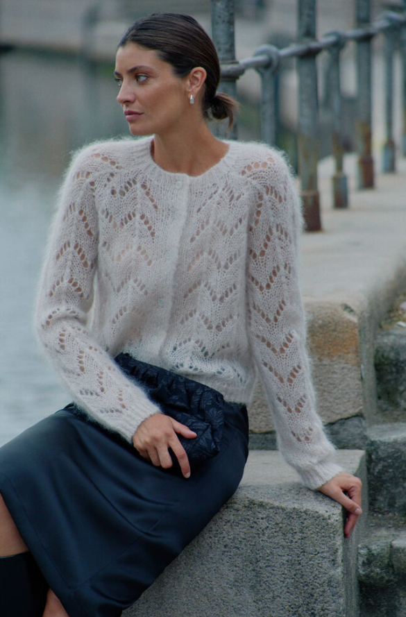 DinahPW Cardigan Whitecap Gray