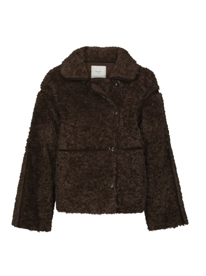 Castor Faux Fur Jacket Dark Brown