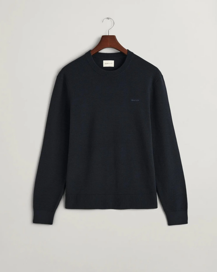 Textured Cotton C-Neck