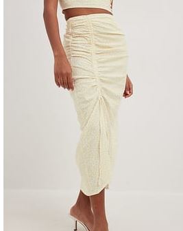 Gathered Detail Midi Skirt