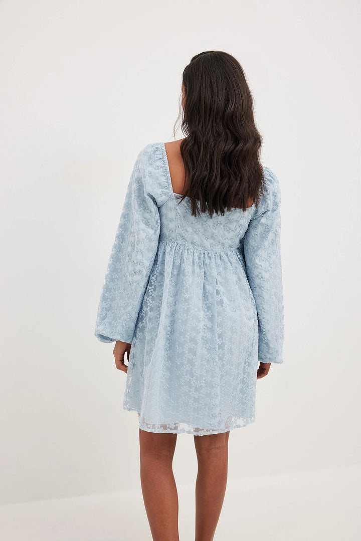 Puffy Sleeve Gathered Mini Dress