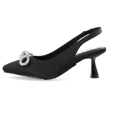 BIAPRETTY Crystal Bow Sling Back Satin