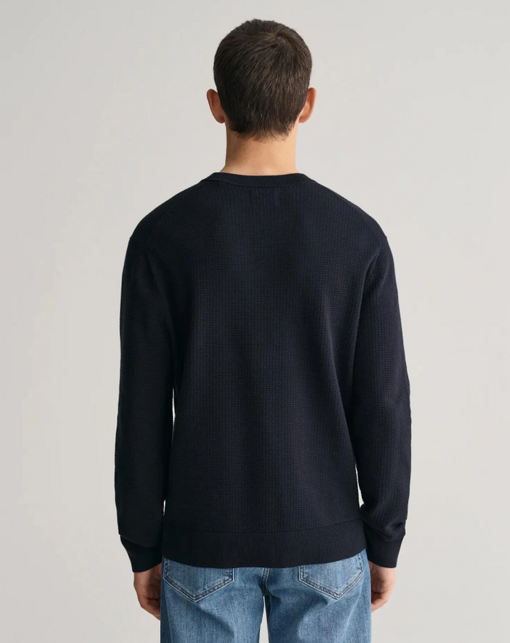 Textured Cotton C-Neck